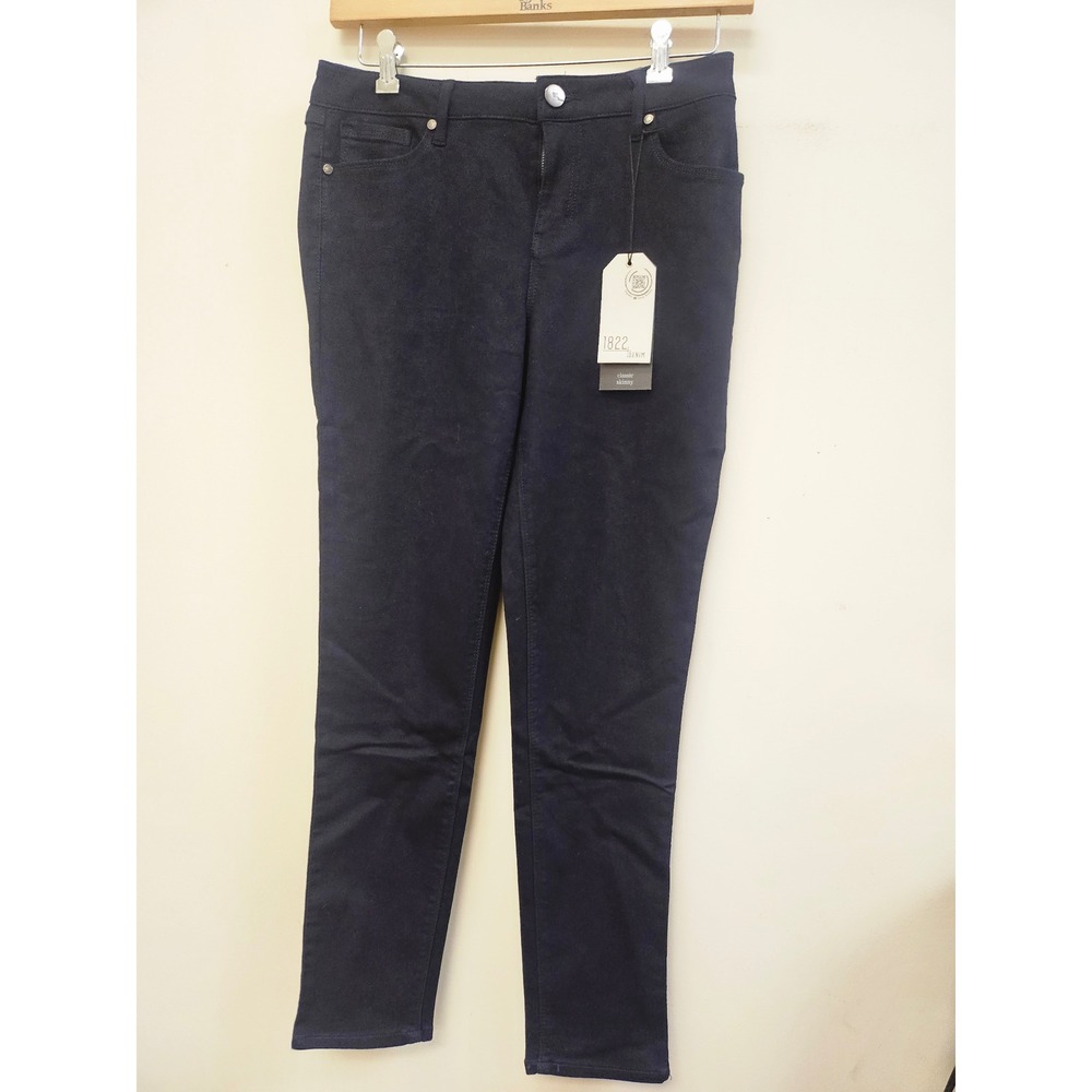 1822 Denim Womens Classic Skinny Jeans Indigo Blue Stretch Size 12 NWT